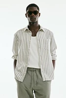 Regular-Fit Linen-Blend Shirt