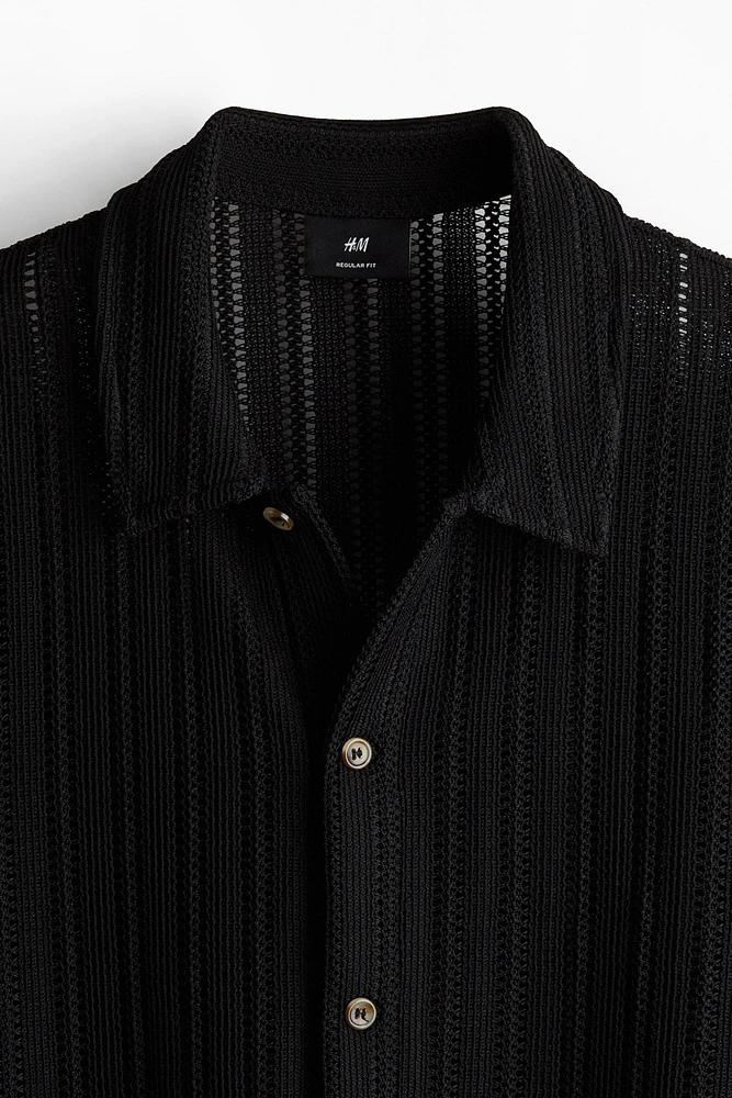 Regular Fit Crochet-look shirt