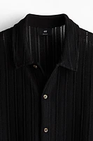 Regular Fit Crochet-Look Shirt
