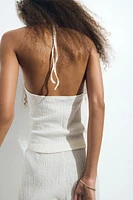 Textured Halterneck Top