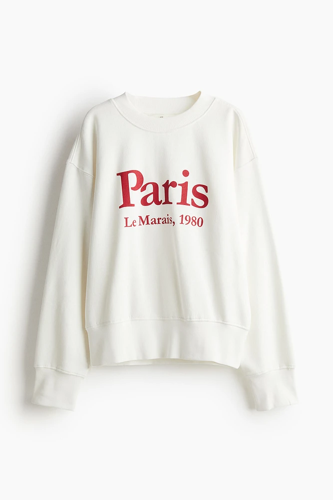 Sweatshirt with Text Motif