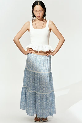 Jupe maxi avec incrustations de dentelle
