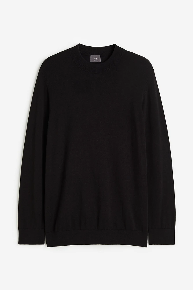 Slim Fit Fine-knit Mock Turtleneck Sweater