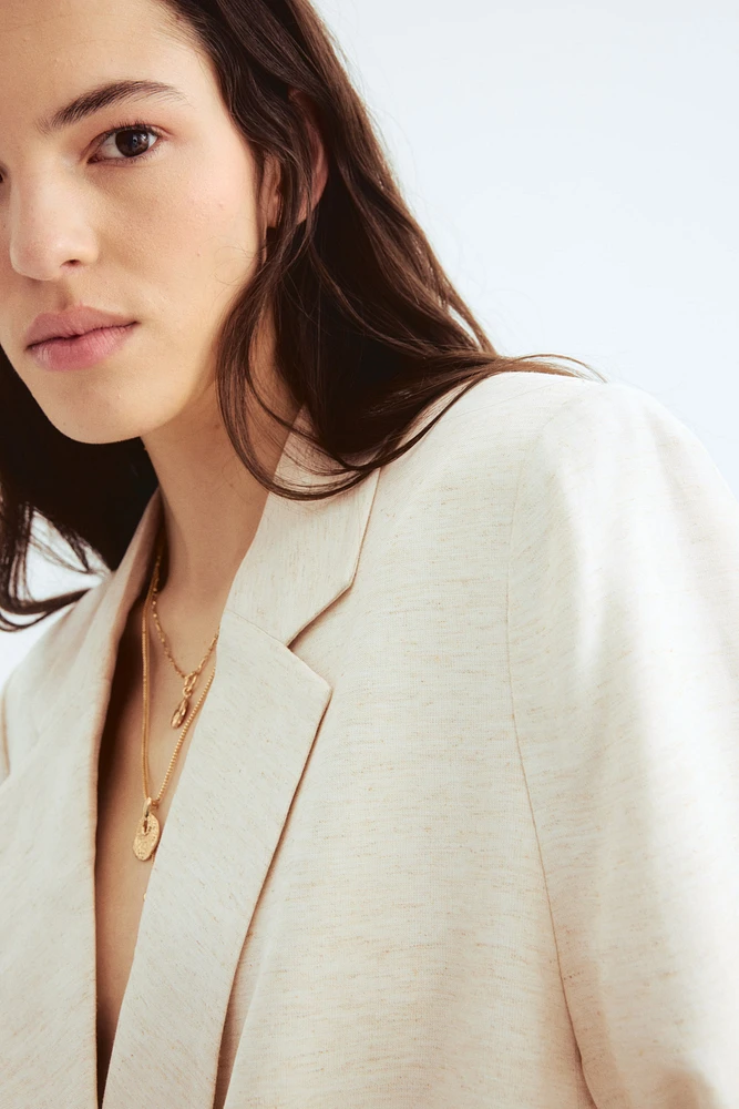 Linen-Blend Blazer