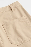 Wide-leg Twill Pants