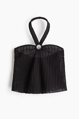 Pointelle Jersey Halterneck Top