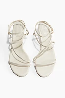 Kitten-Heeled Leather Sandals