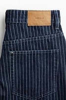 High-Waist Knee-Length Denim Shorts