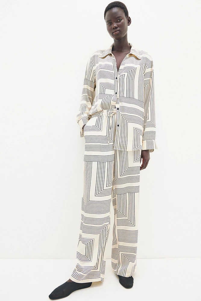 Wide-cut Pull-on Pants