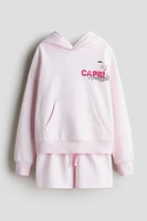 2-piece Brushed-Inside Hoodie and Shorts Set