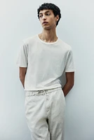 Regular Fit Linen-blend T-shirt