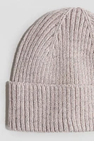 Reflective rib-knit beanie