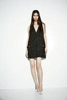 Jacquard-Weave Mini Dress