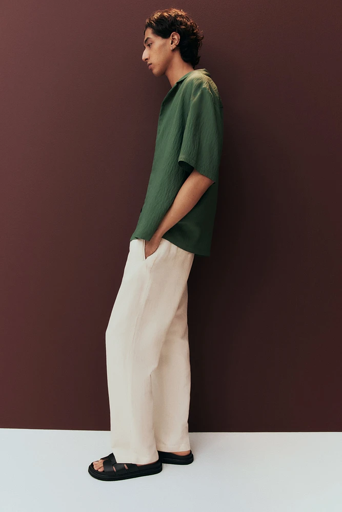 Loose-Fit Crinkled Resort Shirt
