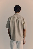 Regular Fit Short-sleeved Linen-Blend Shirt