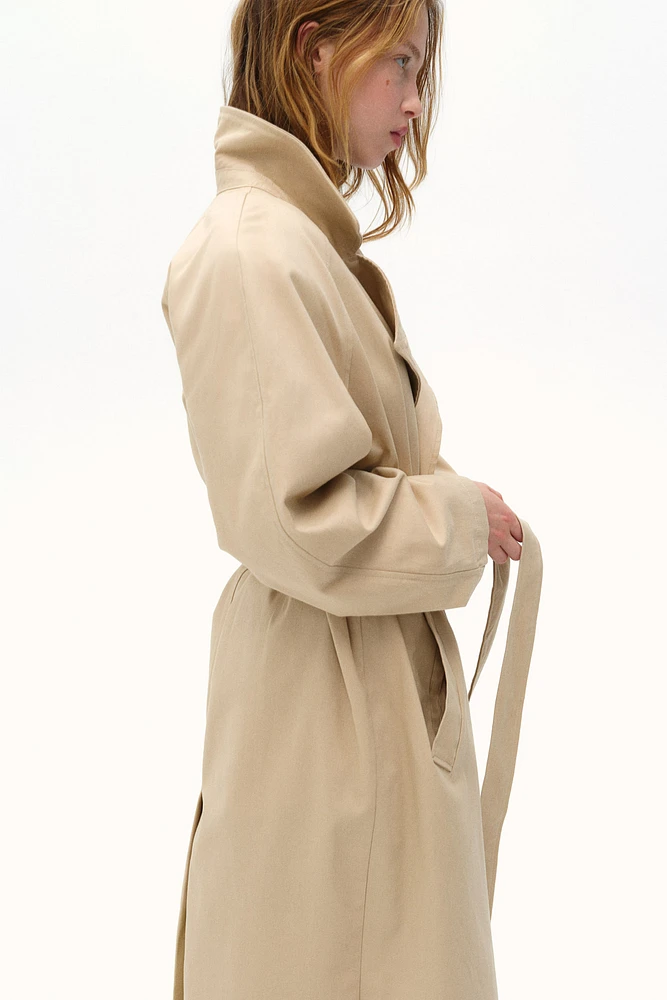 Shoulder-Pad Trench Coat