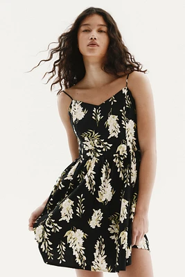 Cotton Dress with Flared Skirt