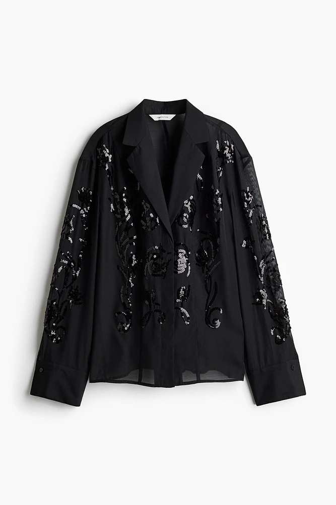 Sequined Organza Shirt