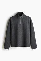 Regular Fit Half-zip Mock Turtleneck Sweater