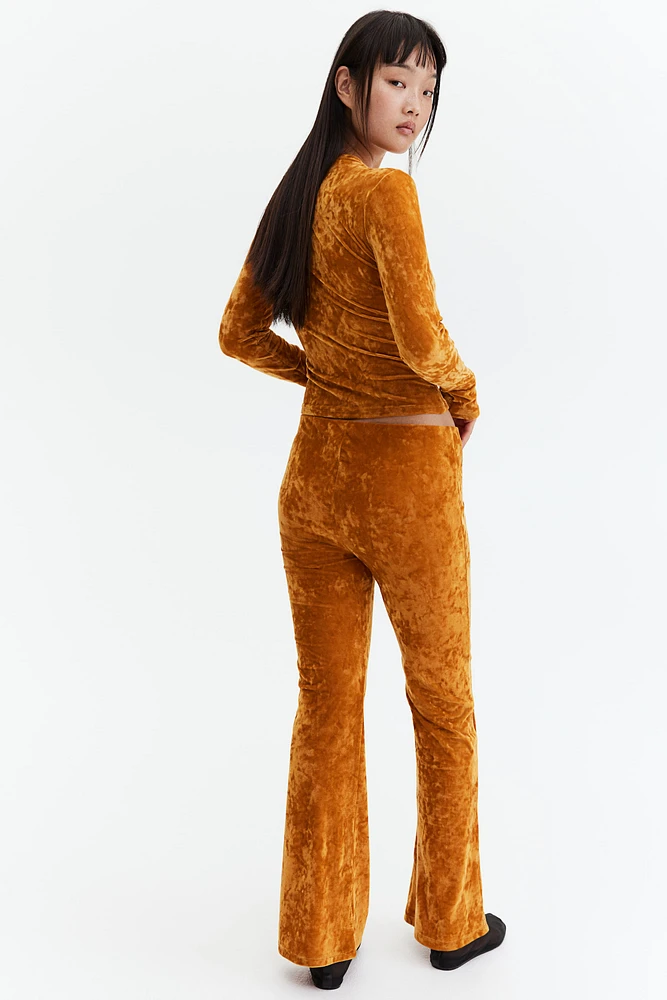Legging évasé en velours frappé