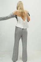 Wool-Blend Rib-Knit Pants