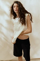 Crochet-Look Appliqué T-Shirt