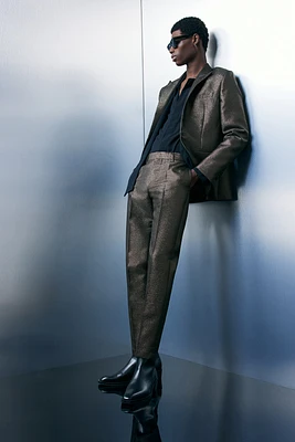 Slim-Fit Shimmery Suit Pants