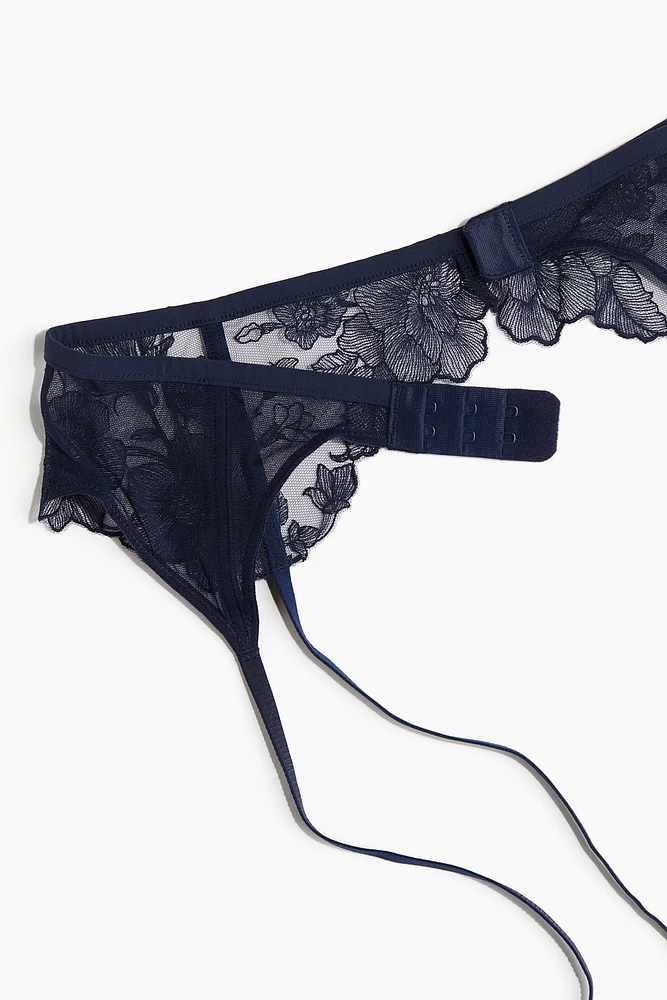 Embroidered Garter Belt