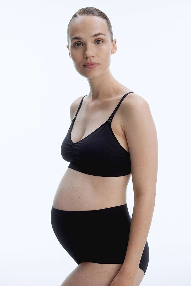 MAMA Seamless Cotton-Blend Nursing Bra