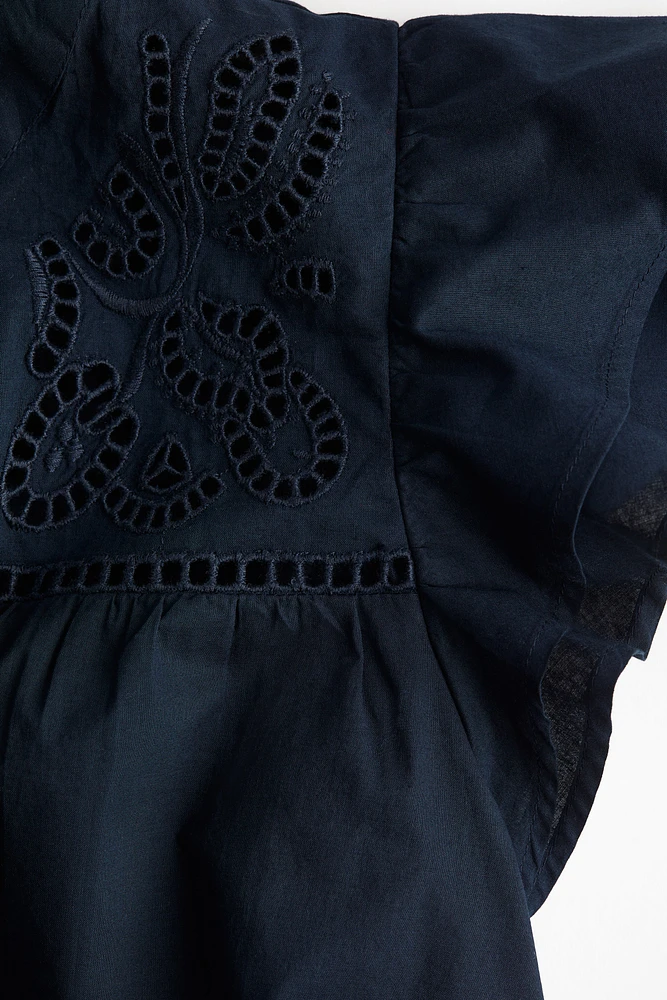 Blouse with Eyelet Embroidery