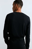 Slim Fit Waffled Jersey Shirt