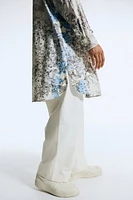 Floral-Print Cotton Shirt Kaftan