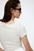Crinkled Top with Overlocked Trim