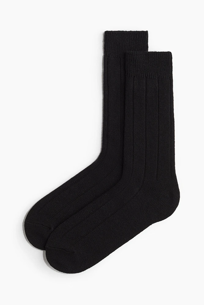 Rib-Knit Socks