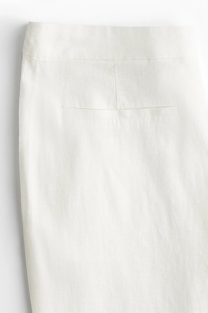 Linen-Blend Dress Pants