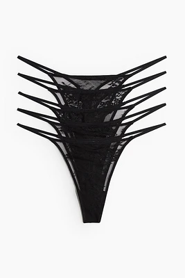 Lot de 5 culottes-ficelles Tanga en dentelle