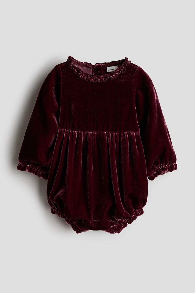 Silk-Blend Velvet Romper Suit