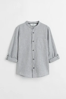 Band-collar Shirt