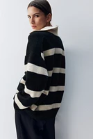 Fine-knit Collared Sweater