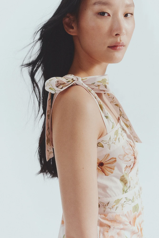 Tie-strap cotton dress