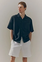 Short décontracté en lin mélangé