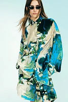 Abstract-Patterned Chiffon Shirt