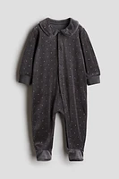 Velour Pajama Jumpsuit with Covered Feet