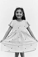 Flutter-Sleeved Cotton Dress