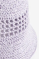 Crochet-look Straw Hat