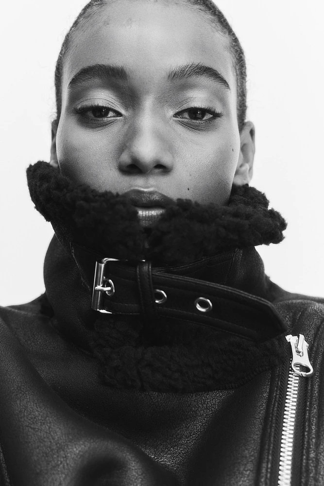 Oversized Teddy-fleece-lined Jacket