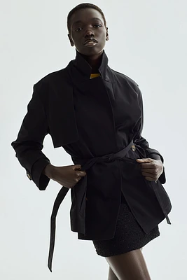Short Twill Trench Coat