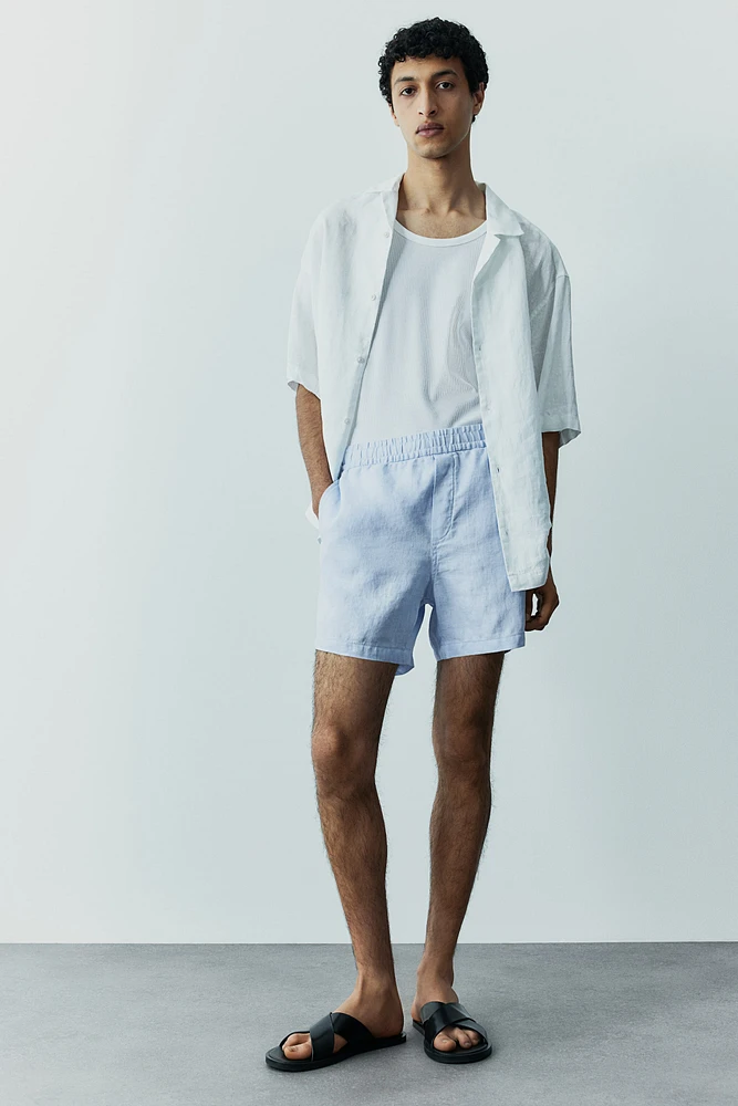 Regular Fit Linen Shorts