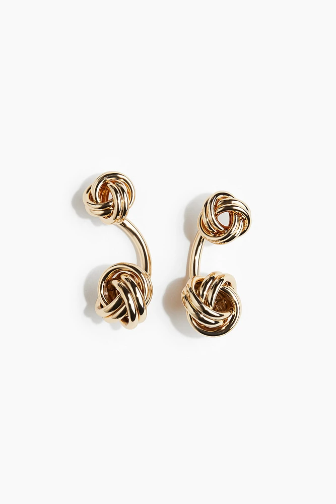 Boucles d'oreilles doubles avec détails noués