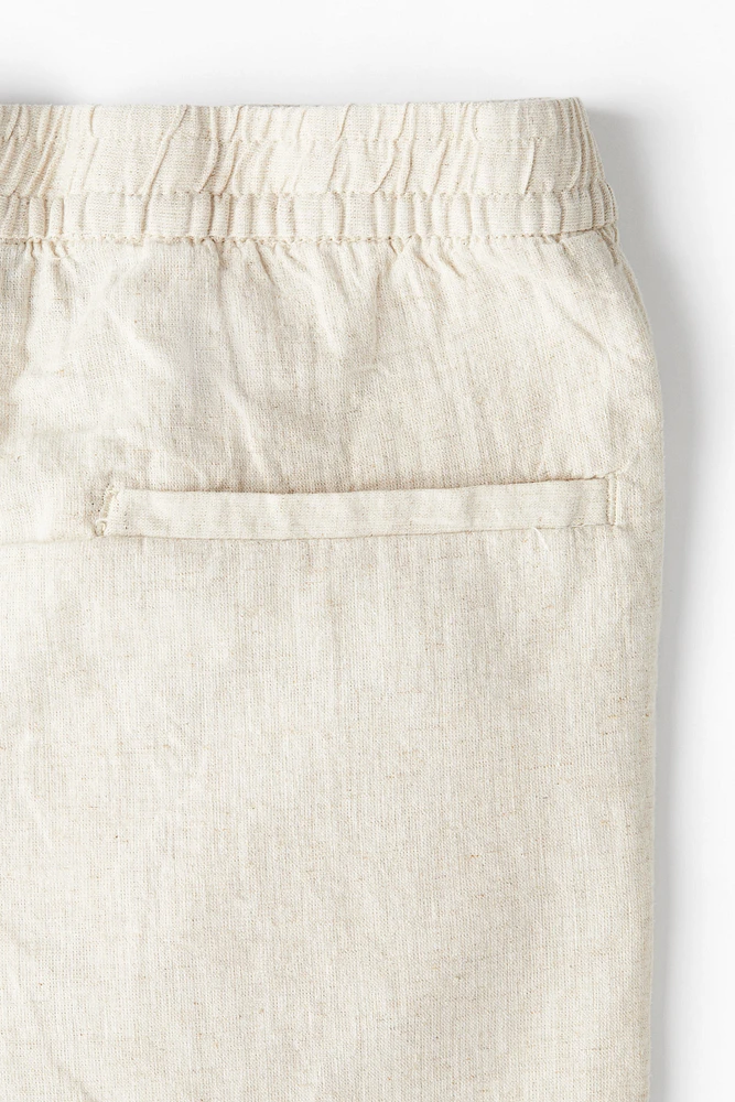 Regular Fit Linen-Blend Shorts
